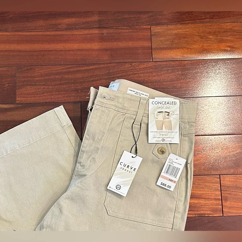 NWT-Curve Appeal Concealed comfort waist wide Leg Pants size 12 - Picture 2 of 7
